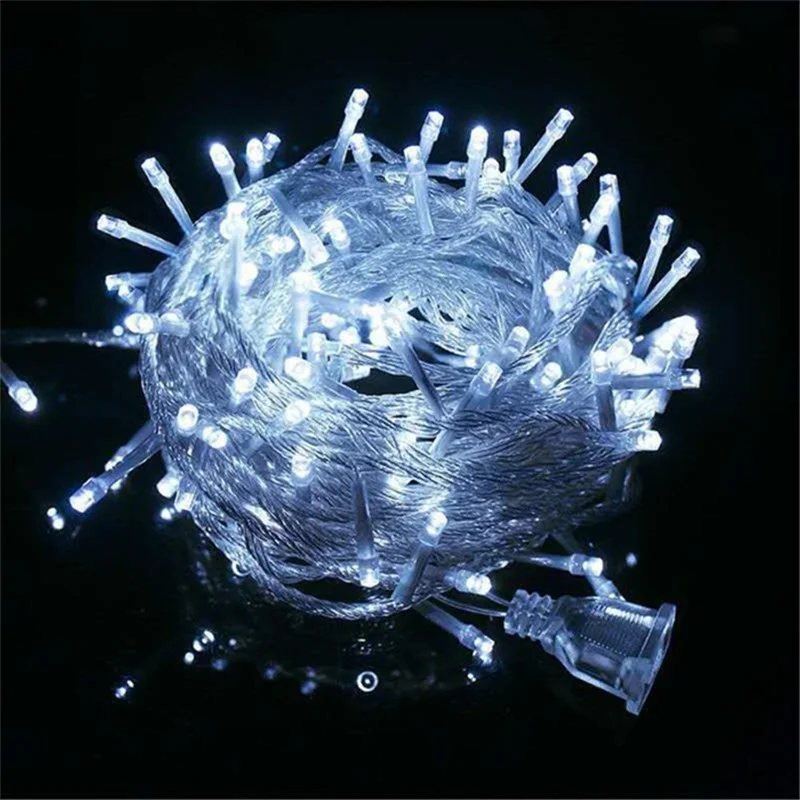 100 meter waterdichte LED-lichtketting voor vakantie, tuin, kerst, feest, bruiloft, decoratie, buitenverlichting - wit/100 meter 1000 lampjes