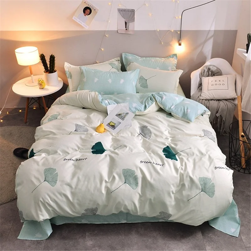 Plant Series Bed Linens Duvet Cover Set with Pillowcase - Ginkgo leaf/2.0m 4Pcs/Set