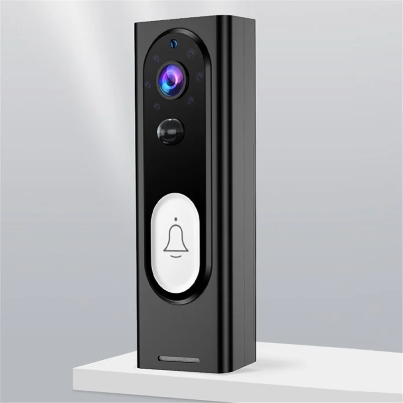 1080P Video Doorbell Camera Wireless WiFi Doorbell PIR Motion Detector Night Vision 2-Way Audio Support Cloud Storage - Black