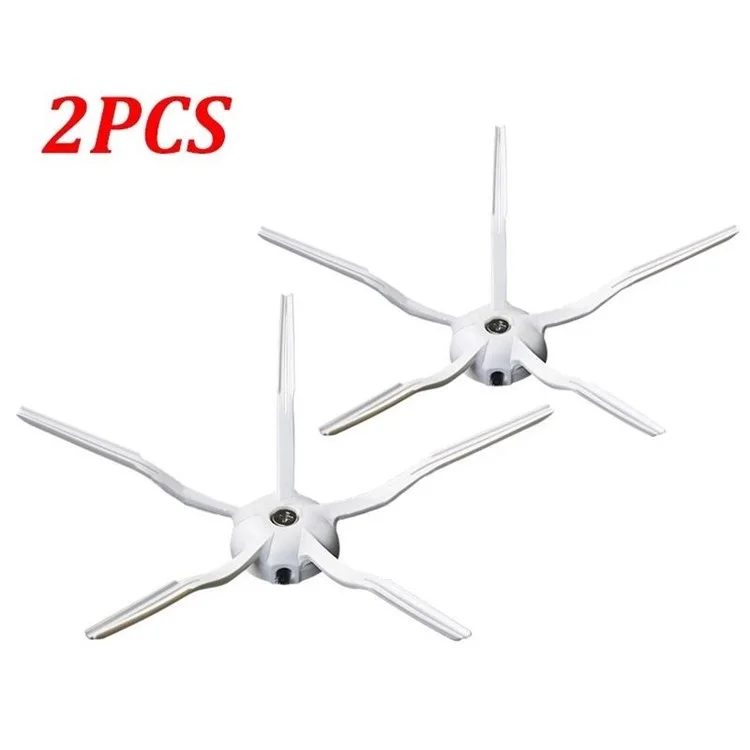 2 Piezas / Conjunto de Cepillos Laterales Piezas de Repuesto para Roborock S50 / S55 / S5 Max / S6 / S8 / S8+ / S8 Pro Ultra / Xiaowa E35 E2 - Blanco