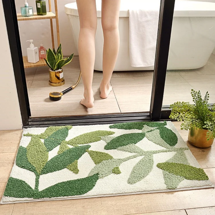Microfiber Water Absorption Bath Rug Tower Non Slip Door Mat Bathroom Doormat - Light dance//50*80cm
