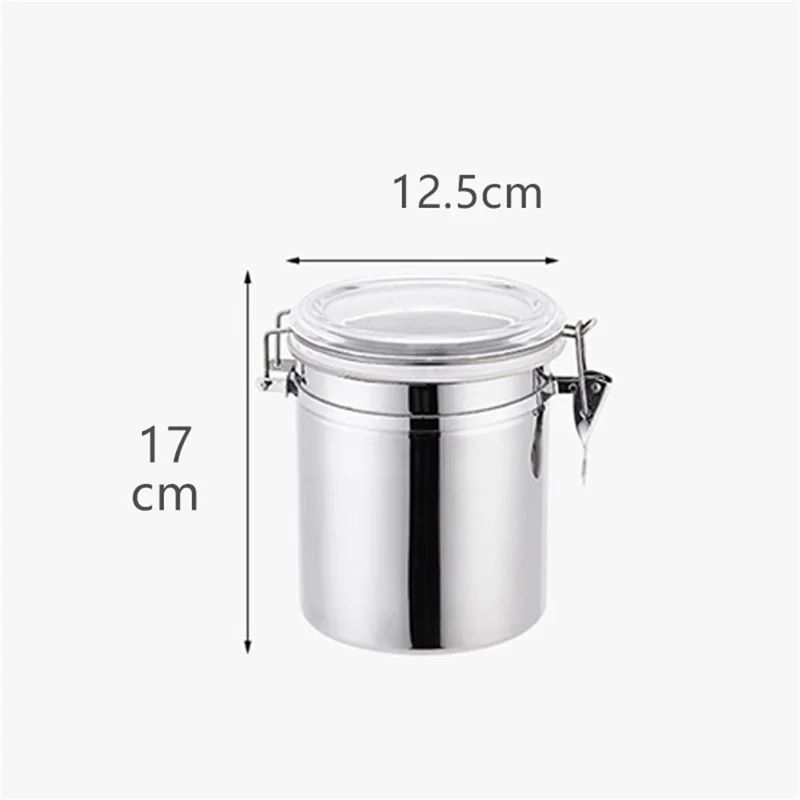 4 inch/5 inch Stainless Steel Sealed Jar Storage Box with Lid Sugar Tea Coffee Bean Canister - 5 inch/XL