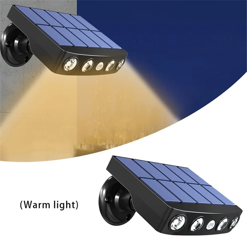 Rotatable Waterproof Solar Light Motion Sensor LED Light Garden Wall Lamp - Black/Yellow Light