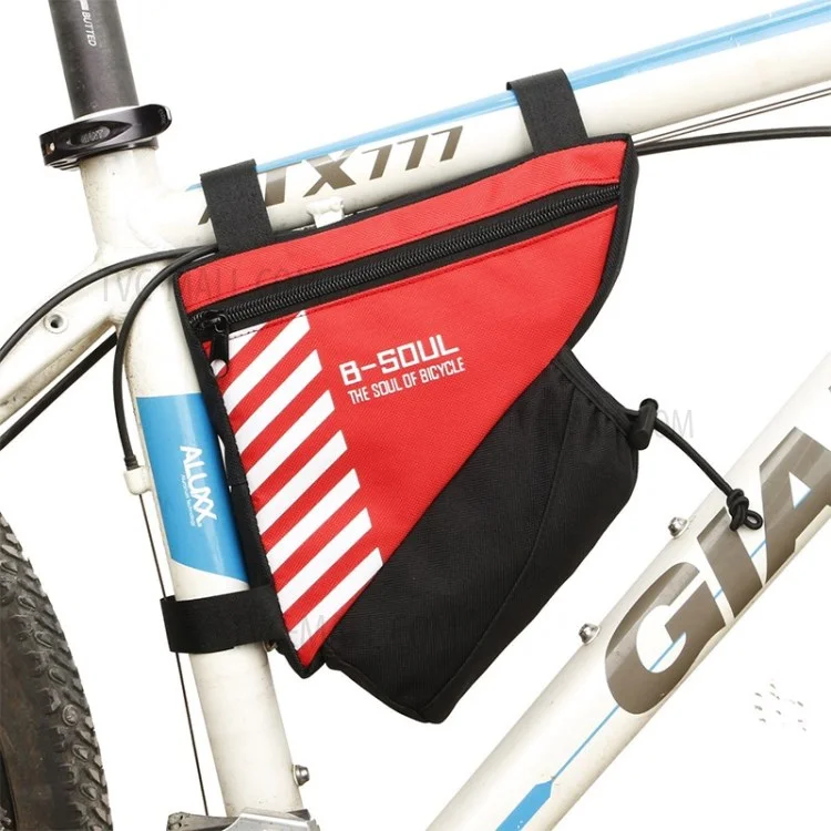 Bike Bicycle Triangle Frame Bag Cycling Accessories Pack Bicycle Storage Bag Water Bottle Bag - Red