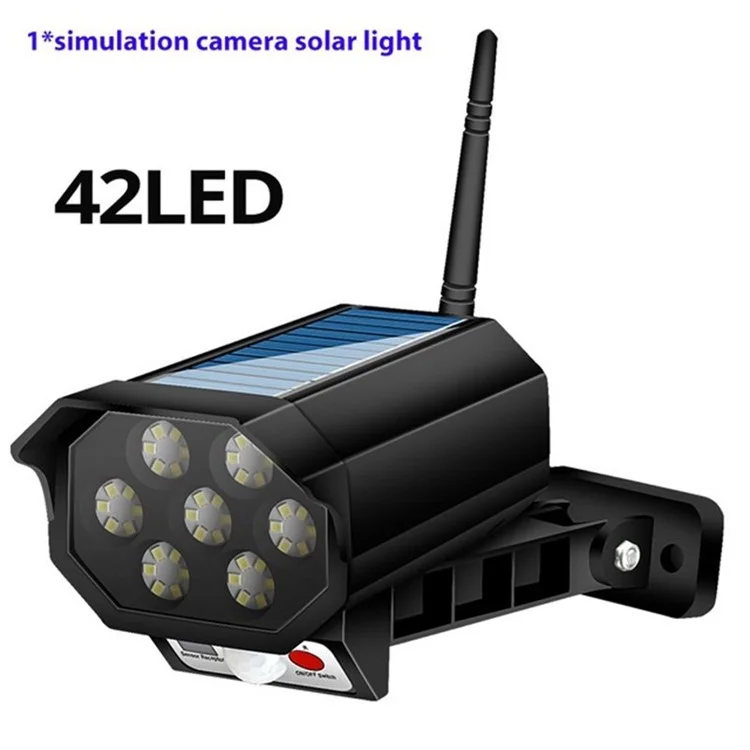 3 Modes Motion Sensor Solar Light 42-LED Dummy Security Camera Remote Lamp - without Remote Control