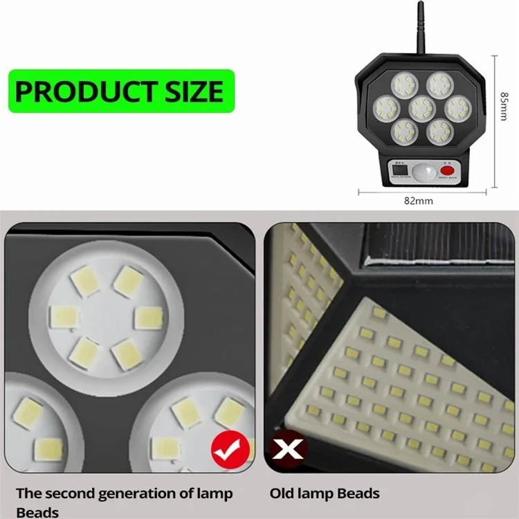 3 Modes Motion Sensor Solar Light 42-LED Dummy Security Camera Remote Lamp - without Remote Control