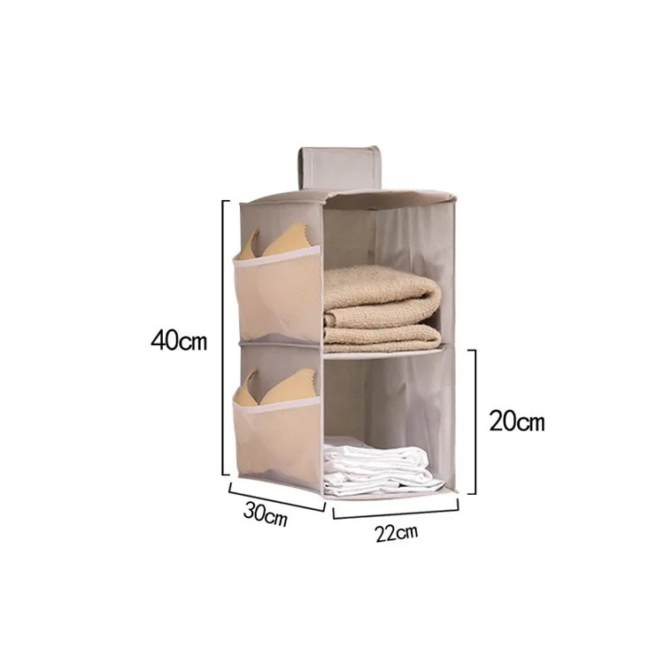 Multilayer Bra Hanger Hanging Rack Underwear Storage Organizer Clothes Bag Closet - Grey//2 Floors