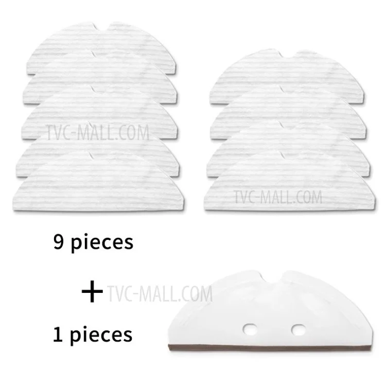 Per Xiaomi Robo Rock S50 S51 S52 S53 S54 S55 S5 S5MAX S6 S6PURE S6MAXV Spegnosi Pezzi di Ricambio Per Aspirapolvere Robot Mop - 9pcs Pads & 1pc Splint