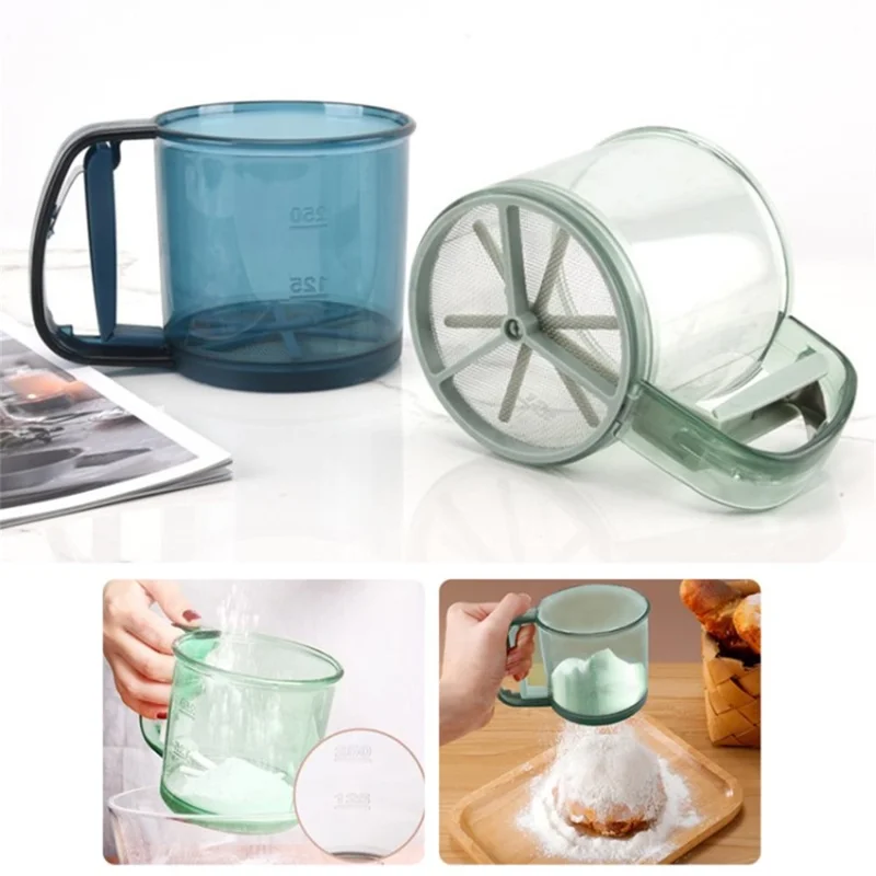 Mesh Flour Sifter Sieve Strainer Baking Icing Sugar Shaker - Random Color