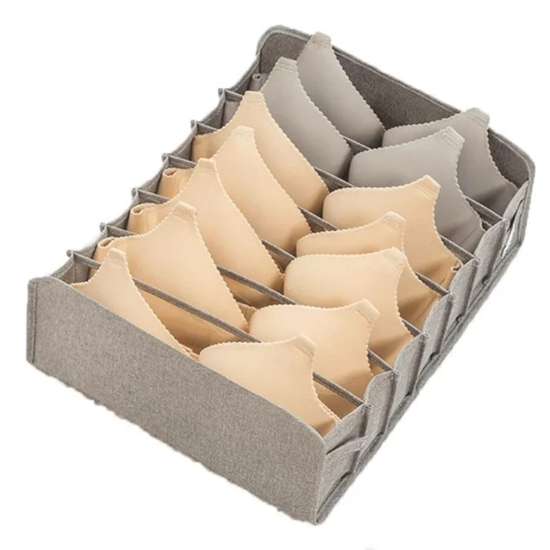 Drawer Divider Bras Lingerie Panties Storage Boxes Closet Underwear Organizer - Grey//L