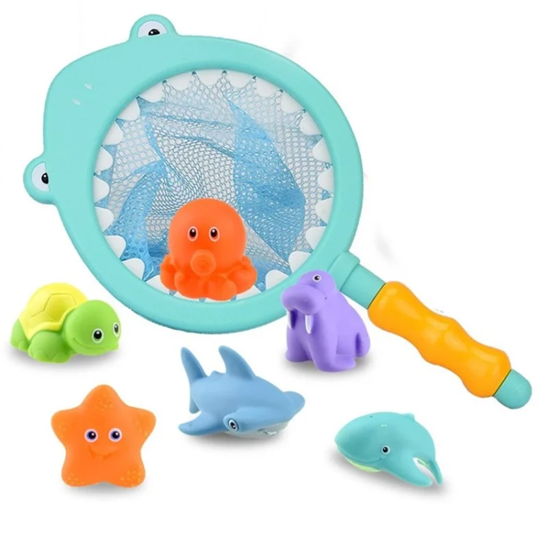 Baby Bath Toy Water temperature Discolored Animals Shower Swimming Kids Gift Toy - Baby Blue