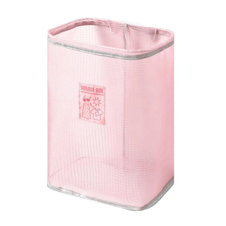 Breathable Laundry Basket Foldable Clothes Storage Laundry Hamper Bag - Pink