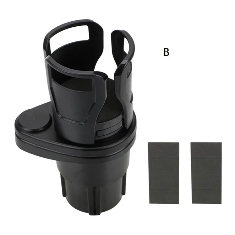 2 in 1 Car Seat Cup Holder Adjustable Water Bottle Drink Coffee Mount Stand - Matt Black