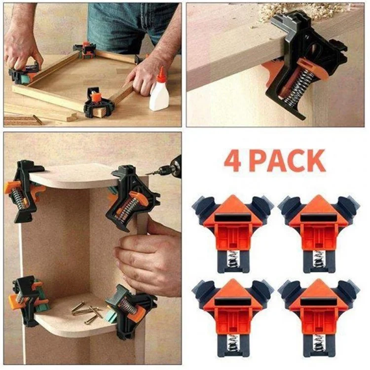 4pcs Strumenti Per Supporto Per Clip Per Clip ad Angolo in Legno a 90 Gradi - Rosso