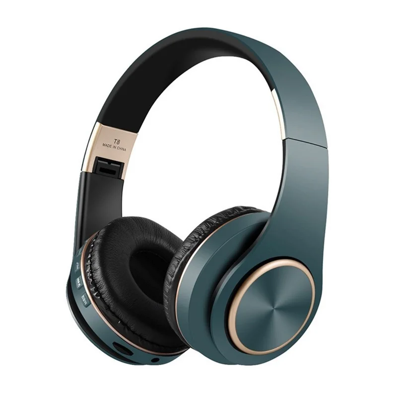 T8 Stereo Headphone Bluetooth-compatible Earphone Noise Cancelling Wireless Earpiece Foldable Bass Headset - Blue