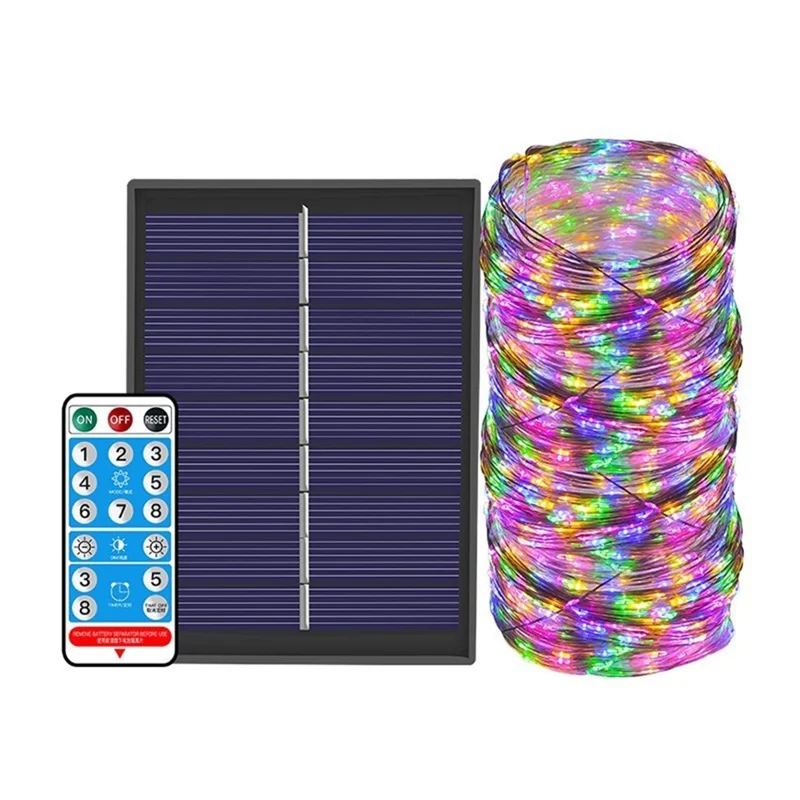 Solar String Light Remote Control Christmas Fairy Light Wedding Party Garland Light - 100m Colorful Light
