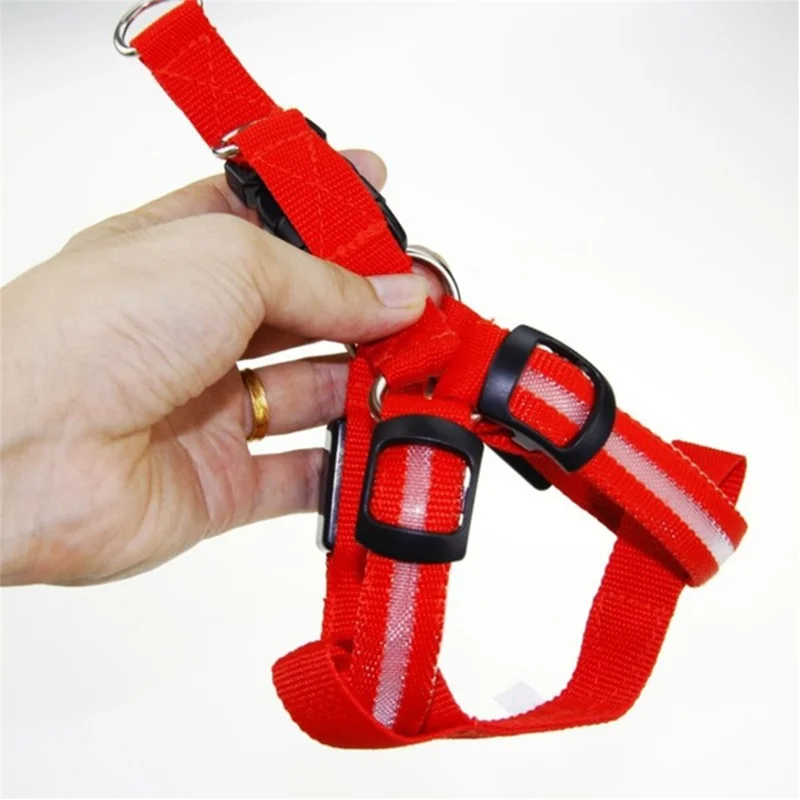 Light Up Dog Harness Reflective Dog Vest with Comfortable Padded Suit for Small Medium Large Dogs - Red/L