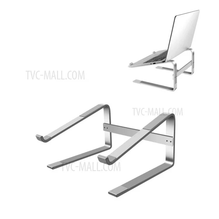 Laptop Holder Riser Aluminium Alloy Notebook Tablet Stand for MacBook iPad  -  Silver