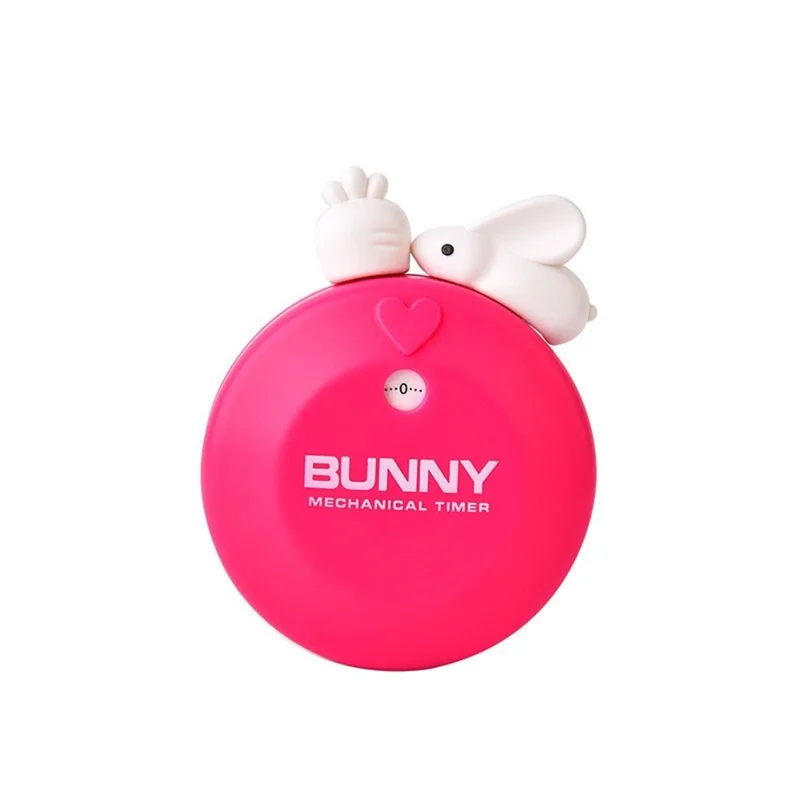 Kitchen Cooking Timer Rabbit Mechanical Manual Alarm Reminder  -  Pink
