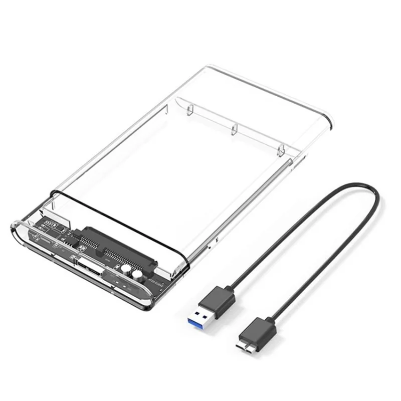 Custodia Per Auto Sul Disco Rigido USB 3.0 Discorso Rigido Esterno 2.5 Caso di Archiviazione Trasparente SSD/HDD