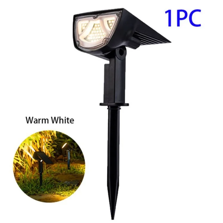 Lámpara Solar para Jardín de 10W 900LM, Impermeable, Montaje en Pared/Suelo, Inalámbrica - Luz Blanca Cálida