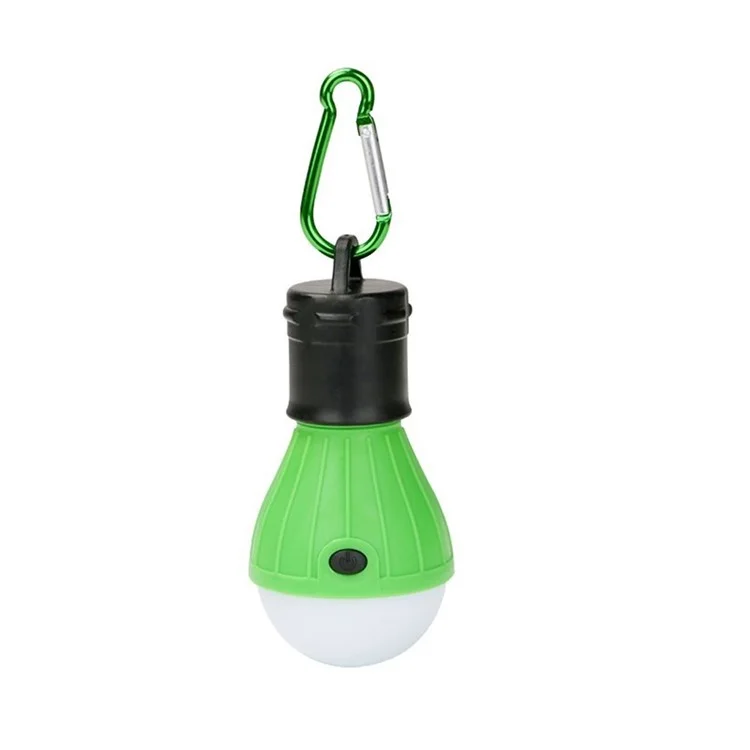 LED Camping Light Bulb Tent Lamp with Clip Hook Portable Hanging Lantern Emergency Light - Green