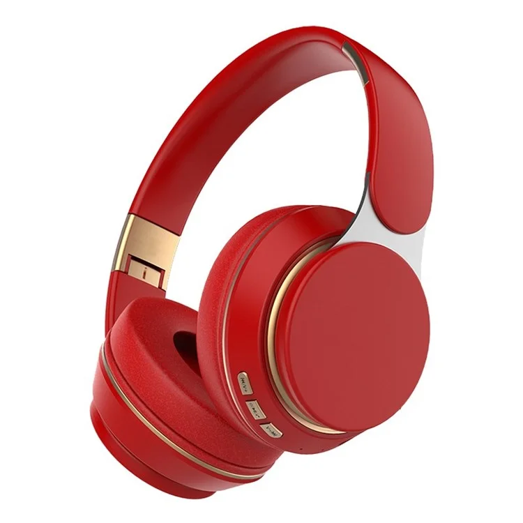 EJ-07S Wireless Bluetooth 5.0 Headset Noise Cancelling Headphone Bass Earphone - Red