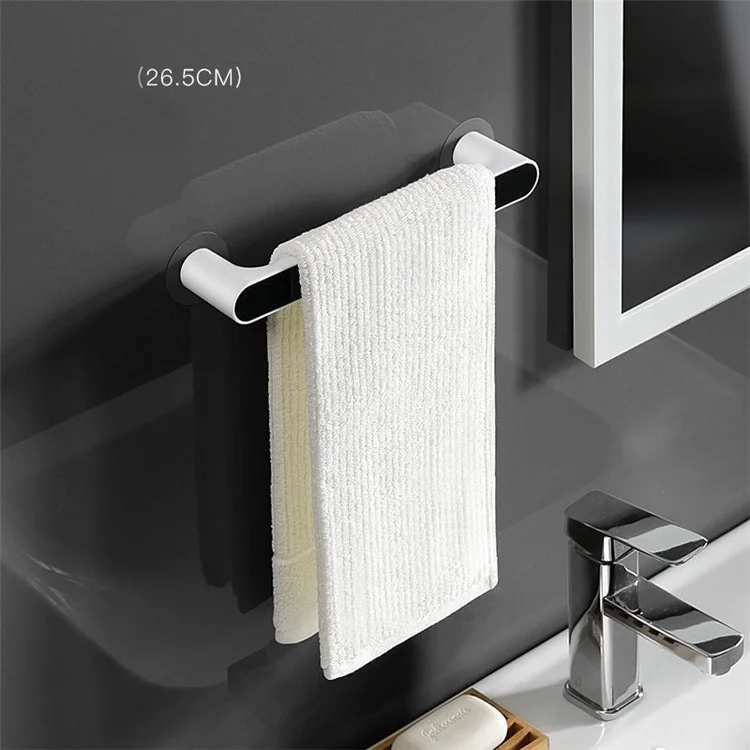 Toalla De Adhesivo Toallero Montado Punch-Free Toaller Holder Hanger Bathroom Organizador - Negro / Corto / 26.5cm