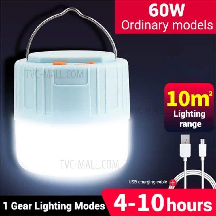 Solar Bulb Camping Light Lamp 3 Lighting Modes for Hiking Fishing Remote Control Tent Lamp - USB Charging Type