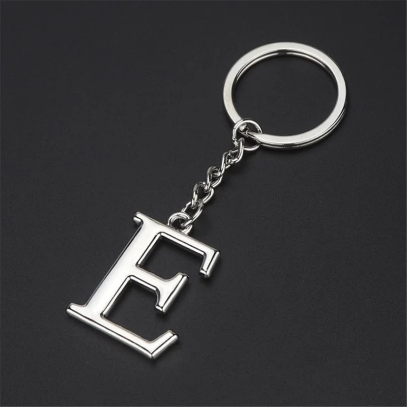 Stylish Letter Alphabet Key Ring Creative Zinc Alloy Keychain for Purse/Car Keys/Bags - Letter E