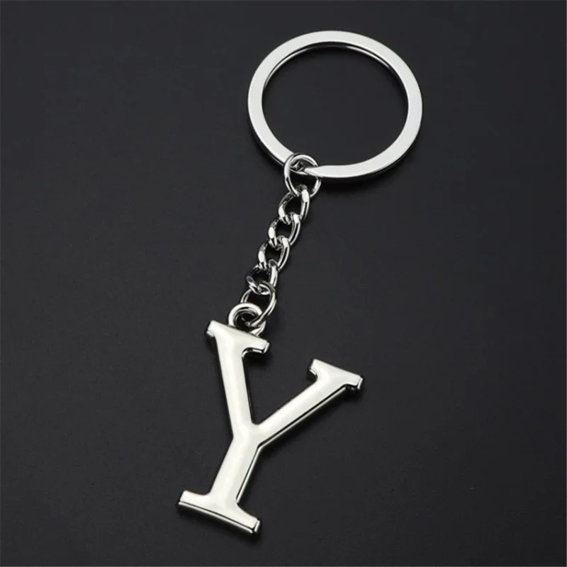 Stylish Letter Alphabet Key Ring Creative Zinc Alloy Keychain for Purse/Car Keys/Bags - Letter Y
