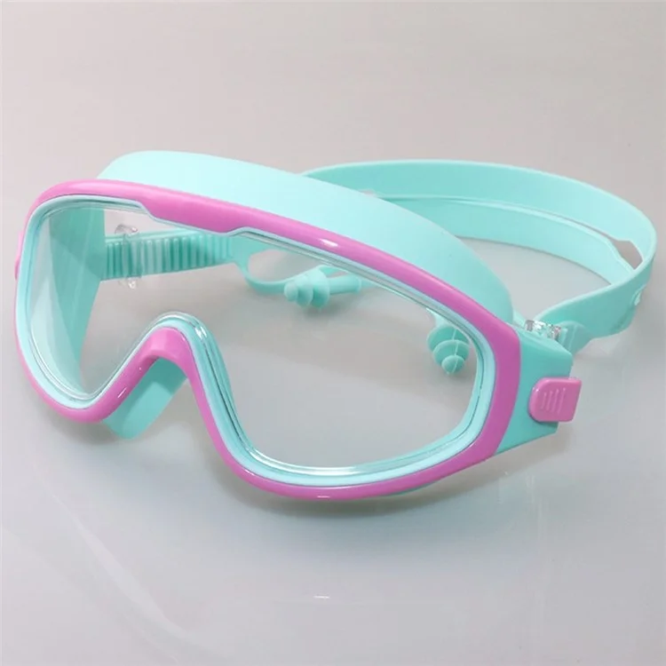 Kids Children Swimming Goggles Comfortable Fit Glasses Anti-Fog Eyeglasses - Purple / Cyan