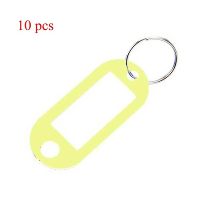 10 Pcs Teclas Plásticas ID De Identificação Identificador Chave Identificador Chave Anel Keychain Etiquetas - Amarelo
