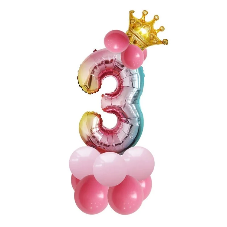 Numéro de 32 Pouces Balon de Ballon Set Party Birthday Party Decoration - Numéro 3