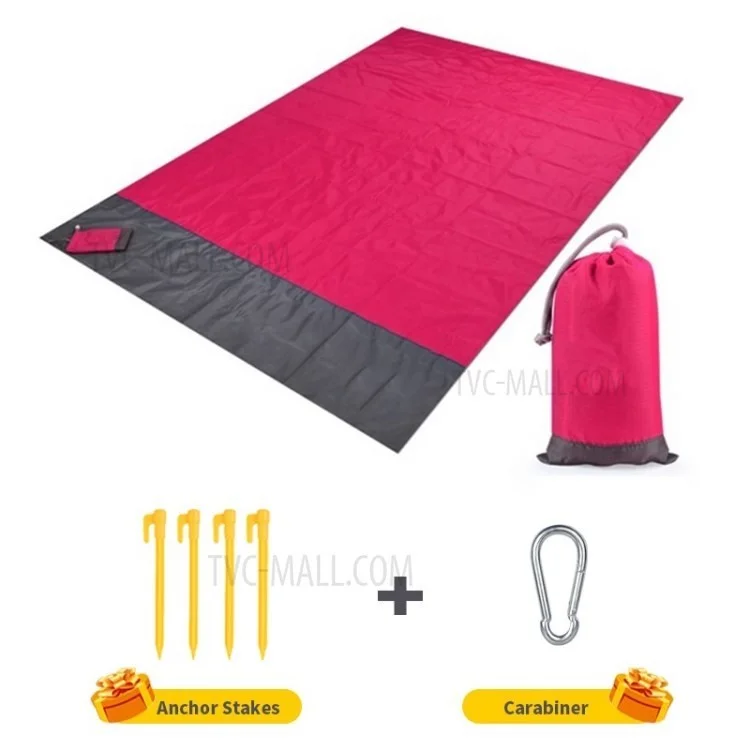 145 * 200 Cm Picnic Mat Outdoor Camping Escursionismo Impermeabile Beach Coperte Coperta - Rosso + Grigio.