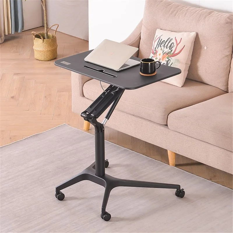 Liftable Computer Stand Notebook Desk Height Adjustable Simple Conference Desk Writing Laptop Desk - Black Feet/Black