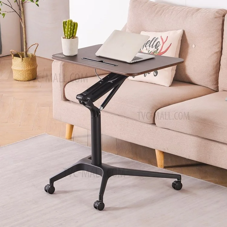 Stand Soulevant Stand Cahier Pour Ordinateur Portable Hauteur Réglable Simple Conference Desk Bureau D'ordinateur Portable - Pieds Noirs / Pieds Bruns / Brun