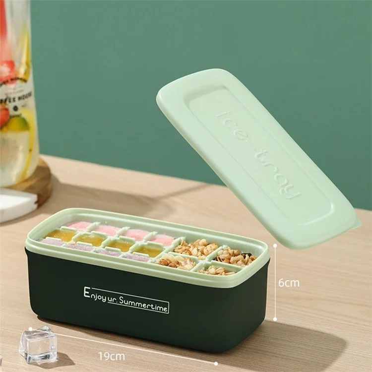 BPA Free Cube Cube Bandeja Fácil Lelé Stackable Bandeja De Gelo Para Freezer Bebidas Sobremesa (sem Certificado FDA) - Verde