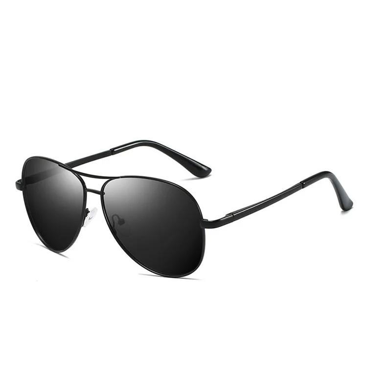 Polarized Men Glasses Sunglasses Pilot Driver Eyewear Goggle - Black/Grey