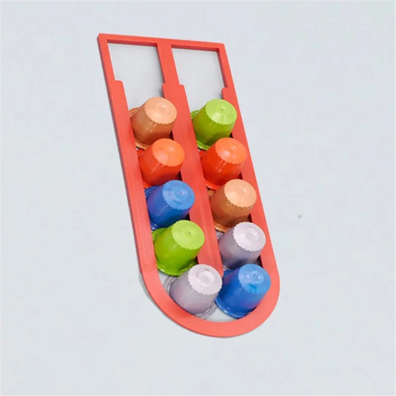 Coffee Pod Holder for Nespresso 12 Pods Coffee Capsules Organizer Dispenser - Red