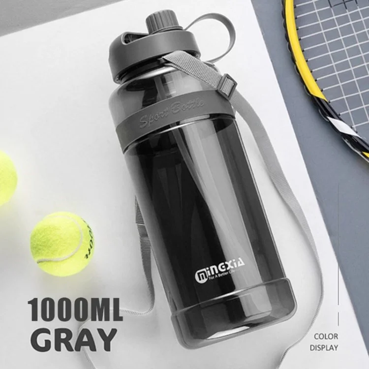 Garrafa de Água Esportiva de Palha de Grande Capacidade 700/1000/2000/3000ml BPA Kettle de Xícara de Água Livre (sem Certificado Fda) - Cinza/1000ml