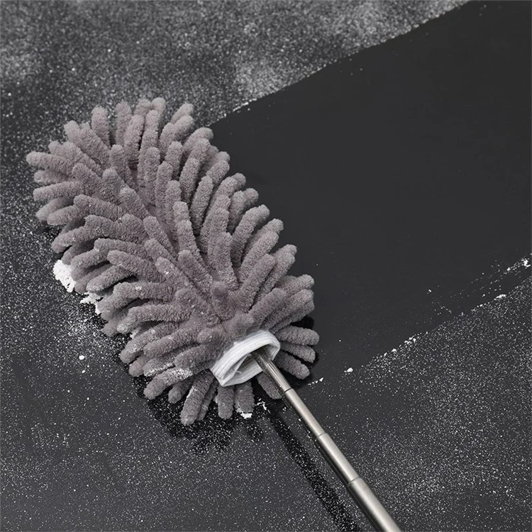 Retractable Long-Reach Washable Dusting Brush Duster - Grey