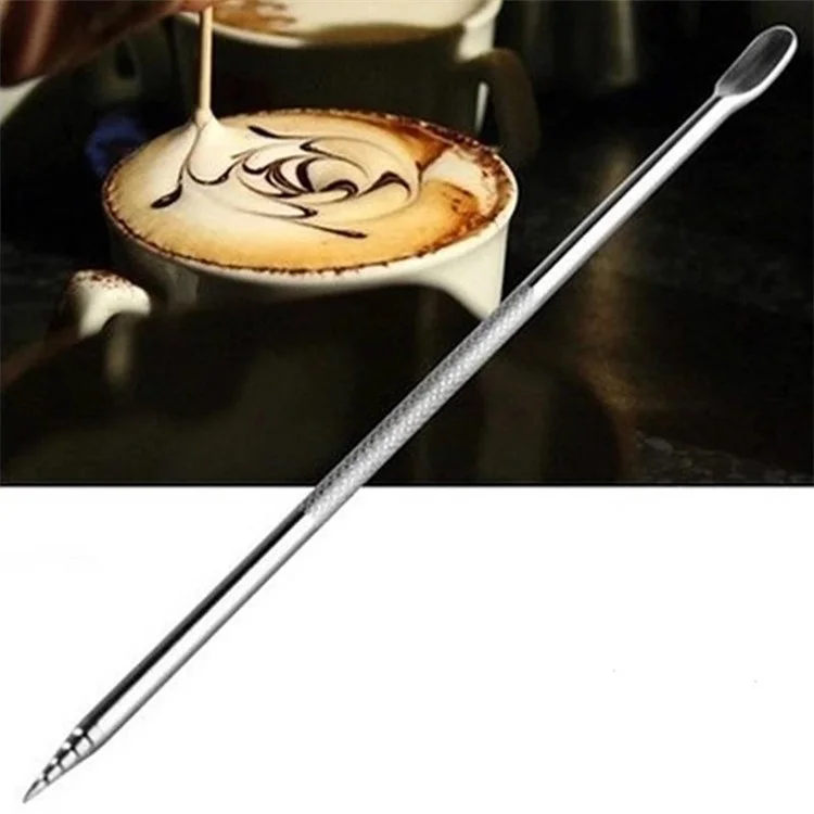 Coffee Art Pen Coffee Fancy Needle Coffee Latte Pen for Cappuccino Espresso Milk Decoration (without FDA Certificate)