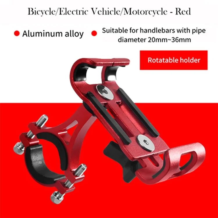 Bicycle Bike Phone Holder Mount Phone Clip for 4.7-6.5 inch Smartphone - Red/Rotatable