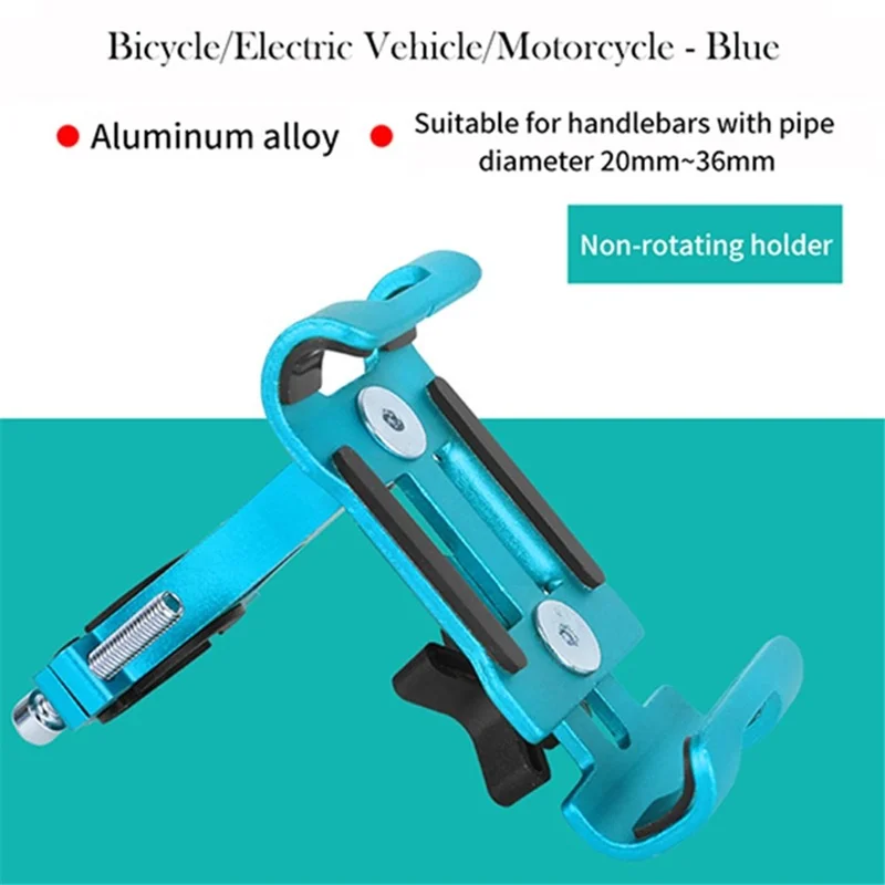 Bicycle Bike Phone Holder Mount Phone Clip for 4.7-6.5 inch Smartphone - Blue/Non-rotatable