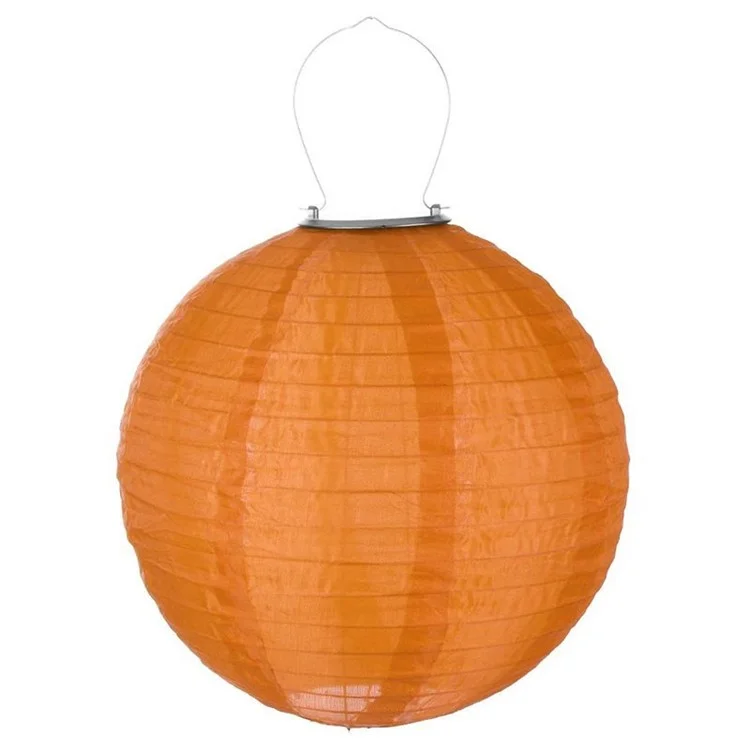 Solar Outdoor LED Light Festival Party Hanging Lantern Waterproof Garden Pathway Decor Lamp - Orange/30cm/12 inch