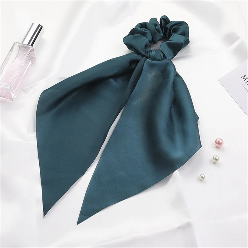Hair Scrunchies Elastic Hair Band Scarf Ponytail Ribbon Scrunchy  Hair Ties Accessories for Women Girls - Style G