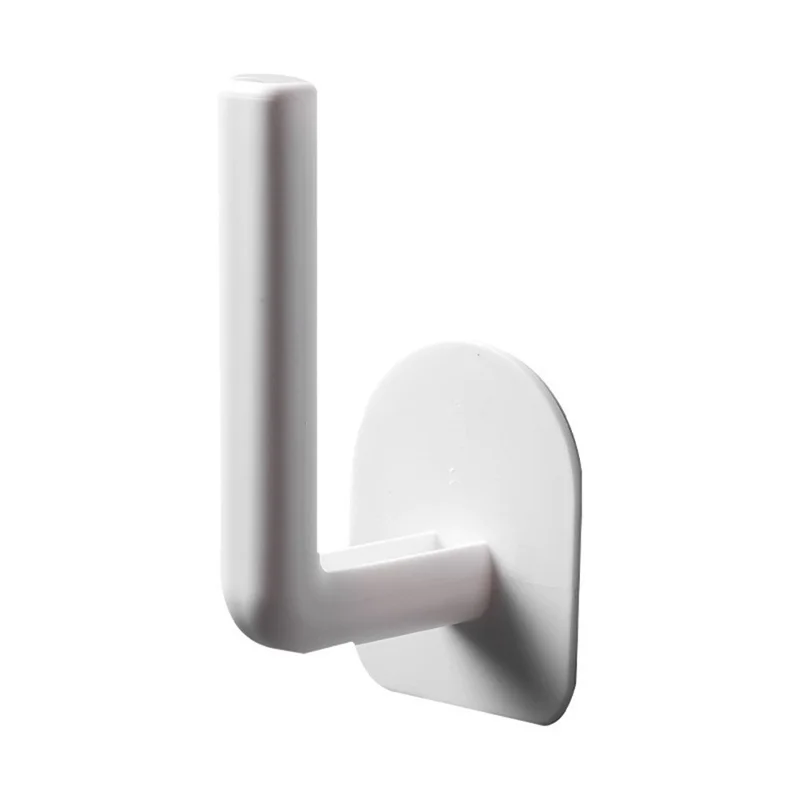 Wall Mounted Spoon Hook Tissue Toilet Paper Holder Kitchen Spot Cover Organizer - White