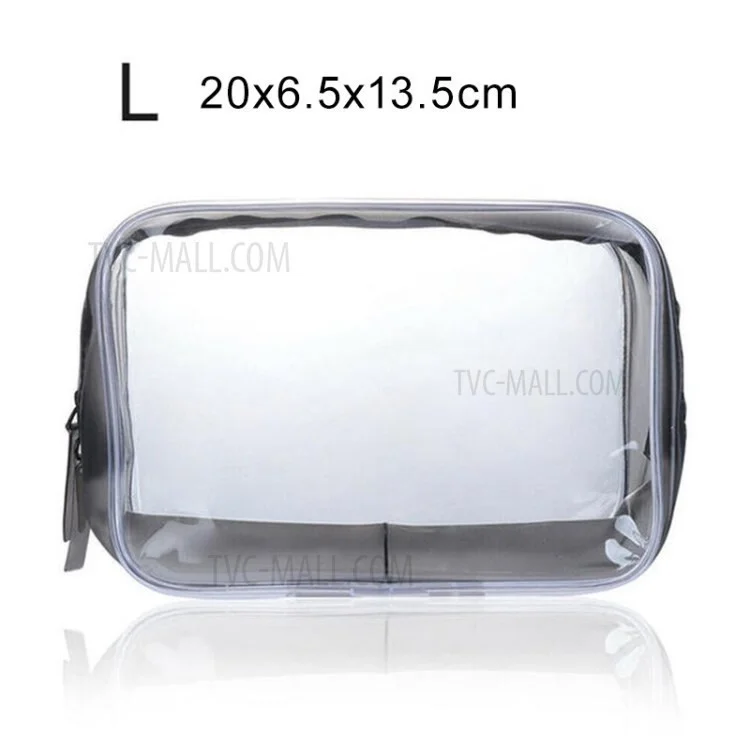 Clear Cosmetic Bag Makeup Pouch Zipper Pouch - L