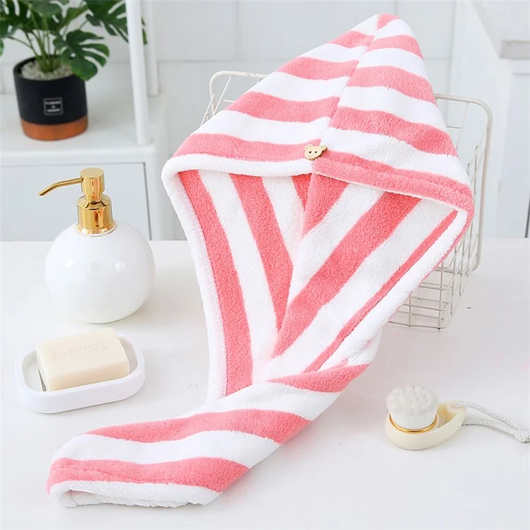 Magic Shower Cap Quick Dry Bath Towel Turban Hair Wrap - Pink